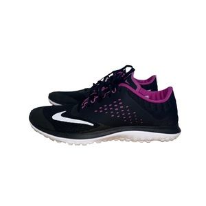 Nike FS Lite Run 2 Black Pink Women's Size 9 Running shoes 684667-008.